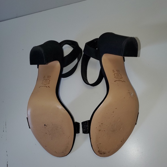 Nina black stacked heel dress sandal with embellished strap Size 9 - Picture 4 of 4
